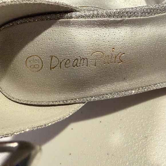 Dream Pairs Chunkle Silver Glitter Block Heel Women’s 8.5 Ankle Strap Party Y2K - Picture 3 of 6